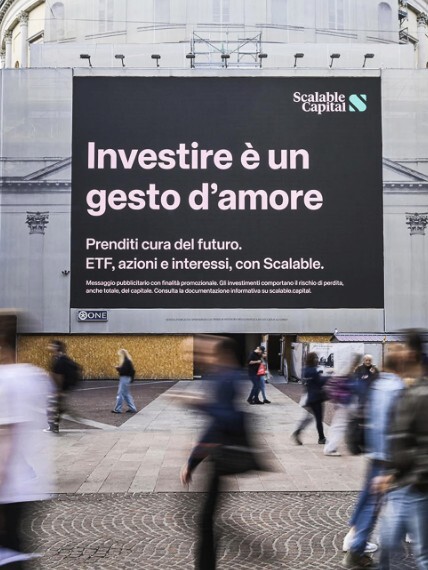 Cartellone pubblicitario Scalable Capital a Milano Cartellone pubblicitario Scalable Capital a Milano