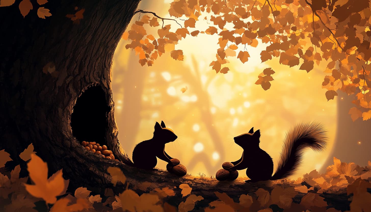 toolsms_stylized_silhouettes_of_two_squirrels_saving_nuts_for_t_016b54b6-31f6-4bac-8475-c7f376a88e25